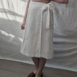 liz claiborne • linotton faux-wrap skirt